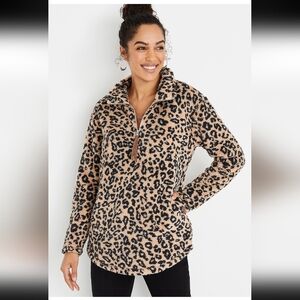 Maurices Leopard Print Sherpra Sweater